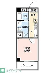 東武東上線 上板橋駅 徒歩13分の賃貸マンション 4階1Kの間取り