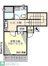 東京メトロ副都心線 小竹向原駅 徒歩4分の賃貸アパート 3階1Kの間取り