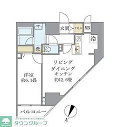都営三田線 本蓮沼駅 徒歩2分の賃貸マンション 7階1LDKの間取り