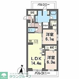 ウェルビー 2LDKの間取図画像