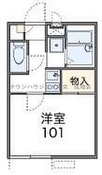 レオパレスヴァンベール2 1Kの間取図画像