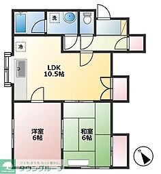 コーポトキワ 2LDKの間取図画像