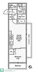 nidoMOTOHASUNUMA 1LDKの間取図画像