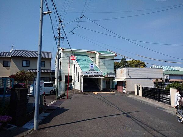 静岡鉄道　狐ヶ崎駅乗り場1■静岡清水線（下り）入江岡・新清水方面2■静岡清水線（上り）草薙・新静岡方面 910m