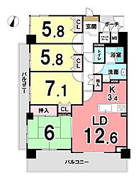 ファミール幸町 4LDKの間取図画像