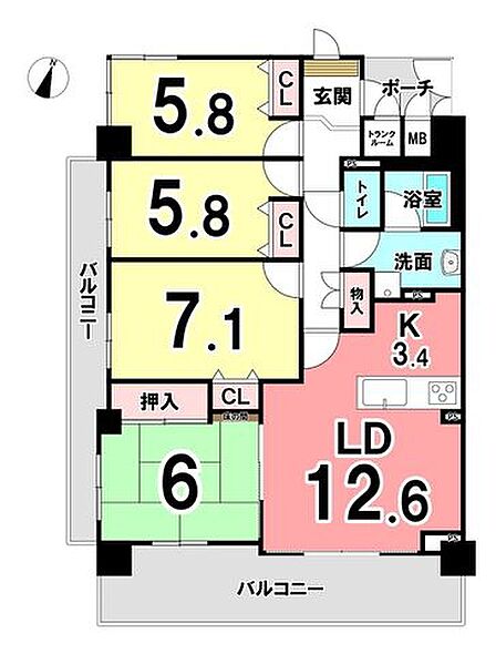 4LDK 間取り