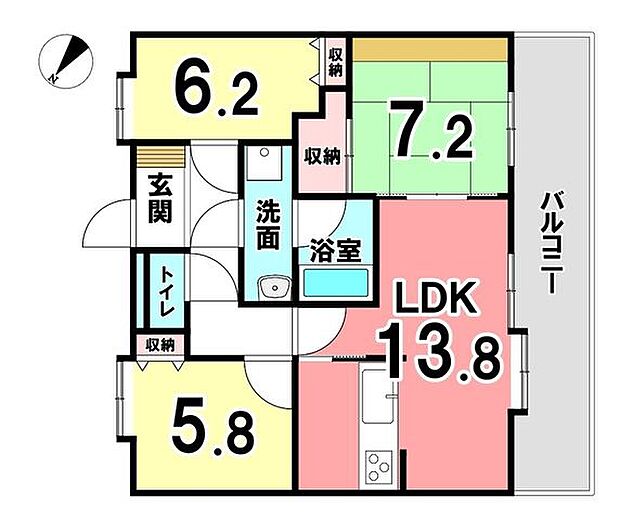 メゾン巴町(3LDK) 3階の間取り