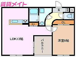 間取図画像 1LDK