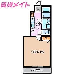 シュエット 1Kの間取図画像