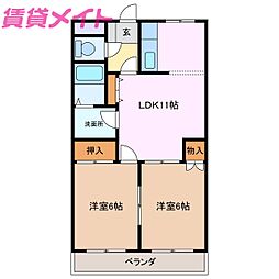 ロイヤルヒルズ21 2LDKの間取図画像