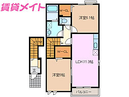 モルゲンロート1 2LDKの間取図画像