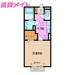 エトワール 1Kの間取図画像