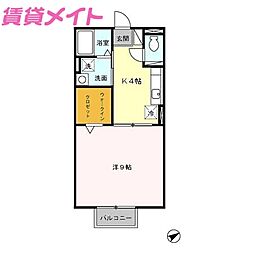 フロイデ 1Kの間取図画像