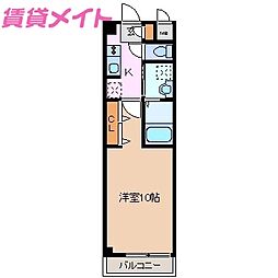 グレイスフル 1Kの間取図画像
