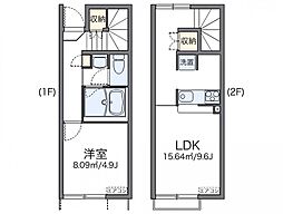 レオネクストオアシス 1階1LDKの間取り