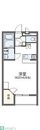 レオパレスエスポアールIII 2階1Kの間取り