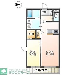 （仮称）小田原市田島マンション新築工事 1階1LDKの間取り
