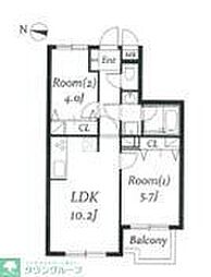 ピア湘南夕陽ヶ丘 2LDKの間取図画像