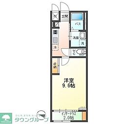 グランディール小田原 1Kの間取図画像