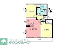 ラークヒルズ2 2LDKの間取図画像