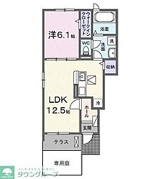 セトルエクセラ 1LDKの間取図画像
