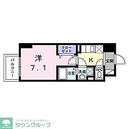 スアヴィス平塚八重咲 1Kの間取図画像