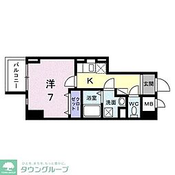 スアヴィス平塚八重咲 1Kの間取図画像
