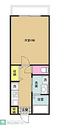 フルセイル厚木 1Kの間取図画像