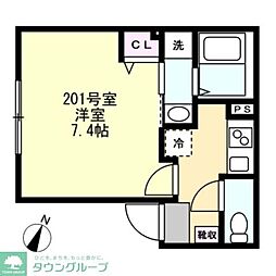 藤沢市辻堂元町4丁目アパート 1Kの間取図画像