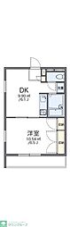 レオパレスラフォンティーヌ 1DKの間取図画像