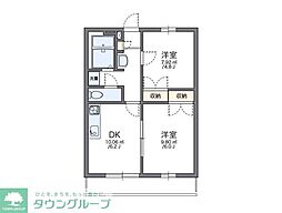 レオパレス石塚 2DKの間取図画像