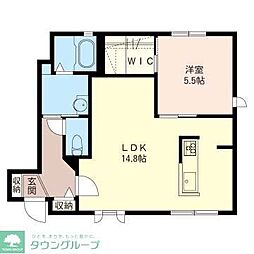 リファインドレジデンスB 1LDKの間取図画像