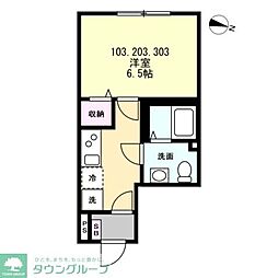 平塚市宮の前アパート 1Kの間取図画像