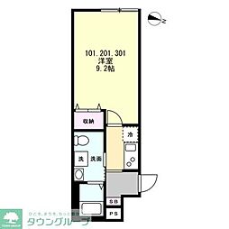 平塚市宮の前アパート 1Kの間取図画像