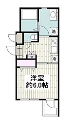 シャトーライフ平塚2 1Kの間取図画像