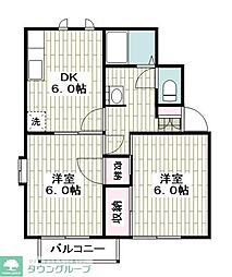 クラシコ湘南 2DKの間取図画像
