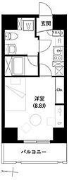 Access湘南平塚 1Kの間取図画像