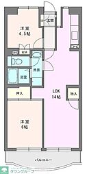 ボヌール秦野1 2LDKの間取図画像