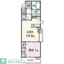 ブライトリーフ 1LDKの間取図画像