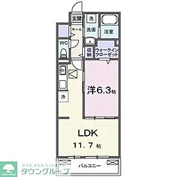 ブライトリーフ 1LDKの間取図画像