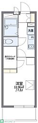 レオパレスエバーグリーン2 1Kの間取図画像