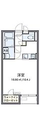 レオネクストEAST2 1Kの間取図画像