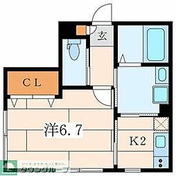 ベイルーム茅ヶ崎 1Kの間取図画像