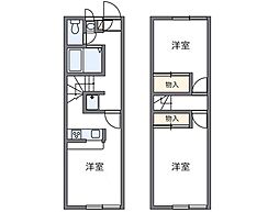 レオパレスリモーネ 2DKの間取図画像