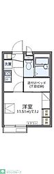 レオパレスストリーム2 1Kの間取図画像