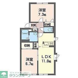メゾン・ルミエール3 2LDKの間取図画像