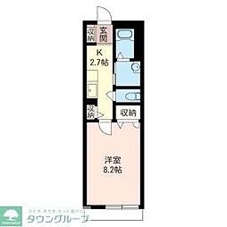 エスポワール桜台 1Kの間取図画像