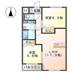 グランドパレス 2LDKの間取図画像