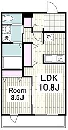 メゾンサンコウ 1LDKの間取図画像