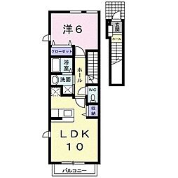 ポラリス 1LDKの間取図画像